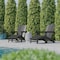 Flash Furniture Gray Adirondack Chairs with Ottoman-Cupholder, 2PK 2-LE-HMP-1045-110-GY-GG - alternate 4